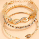 Kit 3 Pulseiras Femininas Douradas Ajustáveis