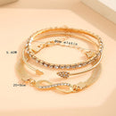 Kit 3 Pulseiras Femininas Douradas Ajustáveis
