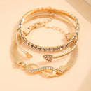 Kit 3 Pulseiras Femininas Douradas Ajustáveis