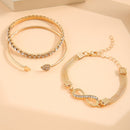 Kit 3 Pulseiras Femininas Douradas Ajustáveis
