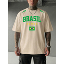 Camiseta Oversized Brasil Copa T-shirt Hexa Futebol Copa do Mundo 2026 Gola Redonda