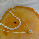 KIT 2 Choker Colar de pérolas de coração + Colar Com coração Ponto De Luz banhado a prata a ouro 18K