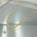 KIT 2 Choker Colar de pérolas de coração + Colar Com coração Ponto De Luz banhado a prata a ouro 18K