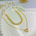 Kit 2 Colares Femininos com Pérolas e Coração