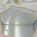 KIT 2 Choker Colar de pérolas de coração + Colar Com coração Ponto De Luz banhado a prata a ouro 18K